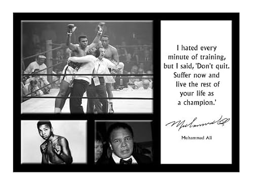 Bbposters White Muhammad Ali 2 - A4 - Boxing Legend - Famous Quotes - Quotations - Gym - Quote Sign Poster Print Picture, Sports, Boxing