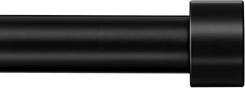 Barra de cortina negra para ventanas de 30 a 120 pulgadas, barra de cortina ajustable decorativa de 1 pulgada de diámetro con soportes para divisor