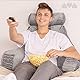 Milliard Lesekissen mit Zerkleinertem Memory-Schaumstoff mit Abnehmbare Nackenrolle - Ideal als Rückenstütze zum Lesen, Arbeiten, und Spielen auf dem Bett, Sofa, oder Couch (XL 60 x 40 cm)