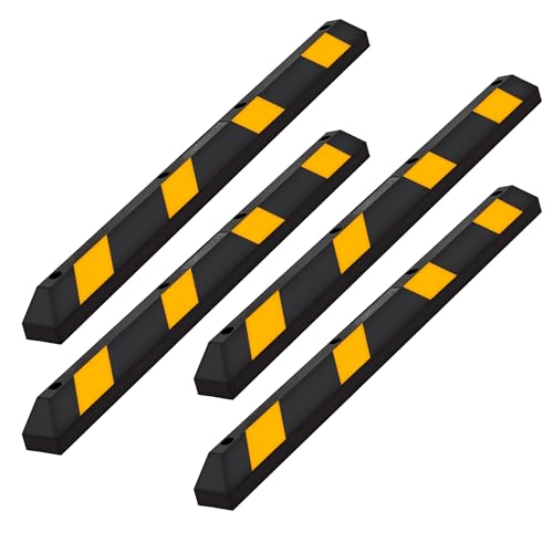 Guardian 4 Pack Parking Stop, Rubber Stopper and Curb...