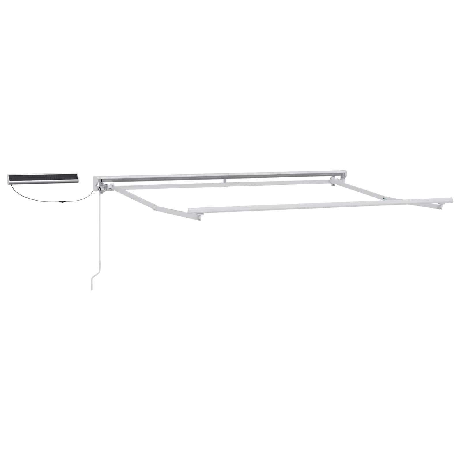 LKJephalotrope 11.5 x 8.2 ft Motorized Retractable Awning, White | Features a half-cassette metal frame with remote control and manual crank for patio and garden shade.