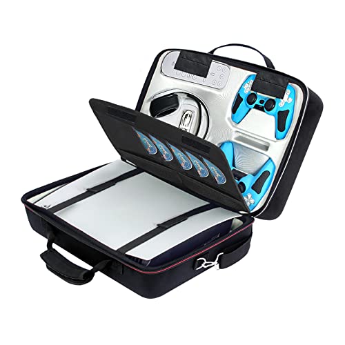 mayqmay Carrying Case for PS5 Protective Hard Shell Console Case – Travel Storage Bag for Playstation 5 Digital Disc Controllers Headset