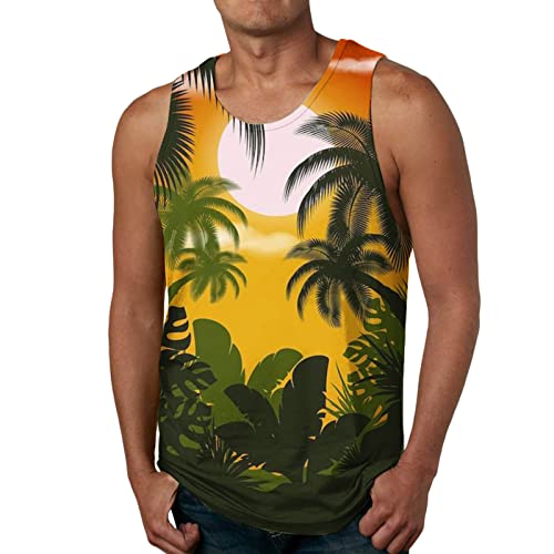 Camisetas De Tirantes Hombre, Camiseta Running Hombre, Camiseta Transpirable Sin Mangas Estampado Brócoli Verano Cuello Redondo Casual