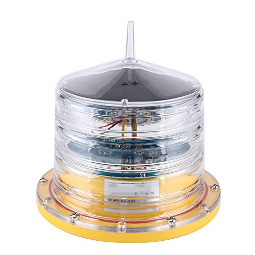 GOTOTOP Solar Beacon Light IP68 Solar Power Barge Safety Beacon Light 20LEDs Flashing Floating Light 256 Lamp Beads for Ship Marine Boat