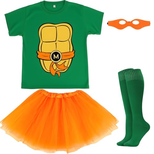 FONYFA for TMNT Costume Set, Halloween Tutu Skirts Women Shirt for TMNT Costume for Funny Halloween...