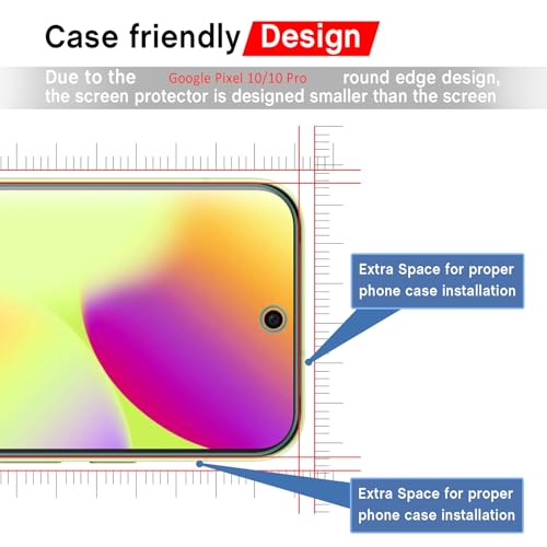 Image of AOKUMA Screen Protector for Google Pixel 10 /10 Pro Tempered Glass, 3 Pieces, Glass Compatible with Google 10 /10 Pro /Pixe 11 /11 Pro Screen Protector, Premium Glass Film with 9H Hardness, Anti-Scratch