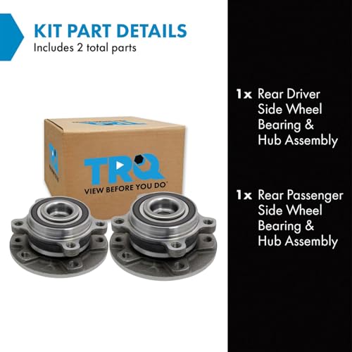 Image of TRQ Rear Wheel Bearing and Hub Assembly Set 2 Piece Compatible with 18-22 Jeep Compass 15-18 Renegade 16-18 Fiat 500X FWD Models