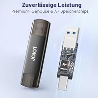 2 Stück USB Stick 128GB 3.0 JOIOT USB C Stick 3.0 2 in 1 USB 3.0 Flash Drive OTG Speicherstick High Speed Flash Laufwerk Mini Flash Drive Kompatibel mit Android Handy Linux Laptop Schwarz – Ansicht 4