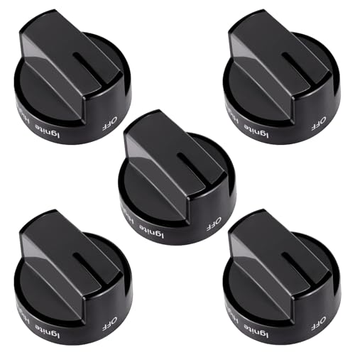 Semzohc 5 Pack W10339442 Stove Knobs fit for Whirl-Pool Gas Range WFG320M0BB0 WFG320M0BB1 WFG320M0BB2 WFG320M0BS0 WFG320M0BS2 WFG320M0BS3 WFG320M0BW0 WFG320M0BW1 WFG505M0BB0 WFG505M0BB1 WFG505M0BB2
