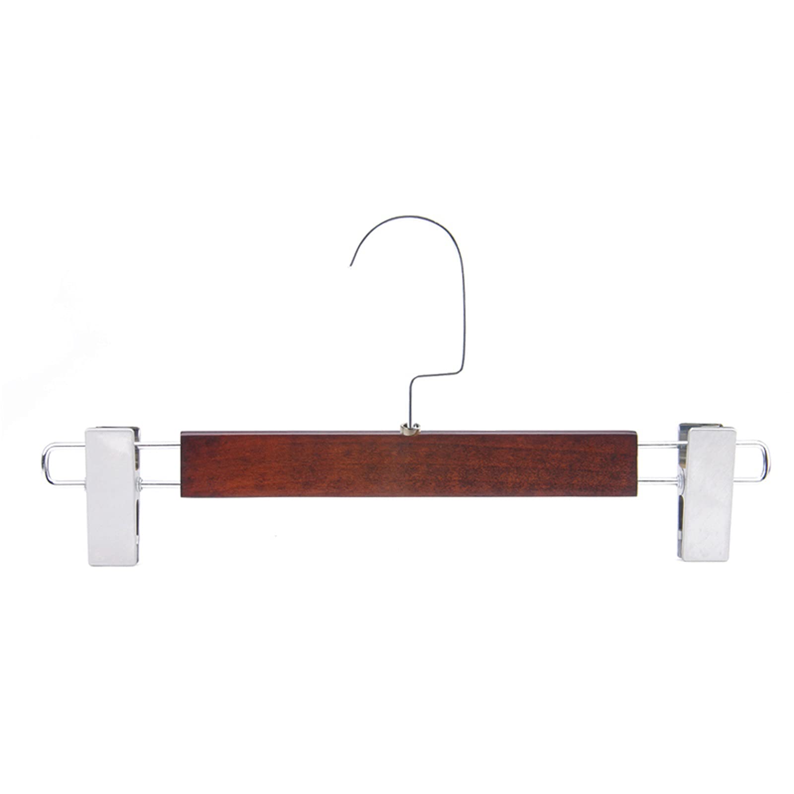 LYGXWJFC Grucce per Abiti/Appendiabiti Grucce in Legno Grucce per Pantaloni in Legno Deluxe in Legno Gruccia per Jeans Gonne con Gancio a 2 Clip Regolabili Confezione da 10 grucce (1)