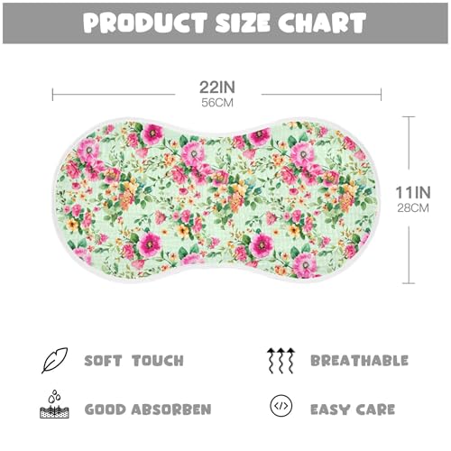 xigua Watercolor Flowers Muslin Baby Burp Cloths Set of 4, Super Soft & Absorbent Burping Rags, Cotton Burp Clothes Shower Gift for Newborn, Baby Girls and Boys4