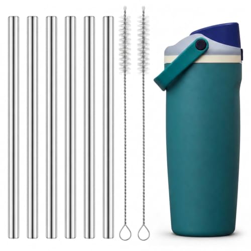 Mity rain 8PCS Metal Straw for Owala FreeSip Sway 40oz Water Bottle