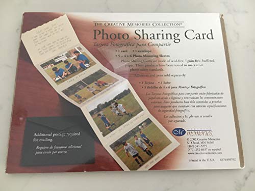Creative Memories Photo Sharing Card Natural Photo Mounting Sleeves