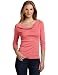 Three Dots Red Women's Cowl Neck Top