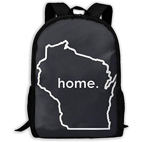 Mochila Escolar De Moda Bolsa Viaje Ligera para Estudiantes Antirrobo W Isconsin Adger