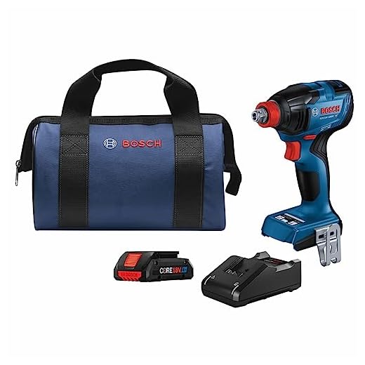 Bosch GDX18V-1860CB15 18V Connected-Ready Two-In-One 1/4" and 1/2" Impact Driver with (1) CORE18V 4.0 Ah Compact Battery, Blue