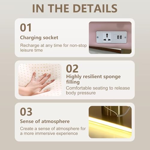 Larnavo Massage Table-Electric Massage Table with Pink High-End Luxury Style, SPA Beauty Bed Includes Multi-Angle Lift, Hardware Rack, Ambient Light - Image 6