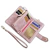 AOXONEL Damen Bifold Leather Wallet RFID blockiert Damen Armband mit kartenhalter-id Fenster geldbörse Small (Rosa) #3