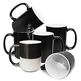 6PCS Color Changing Coffee Mugs 15OZ Sublimation Blanks Coffee Cup Set Ceramic Mugs for Coffee Tea C