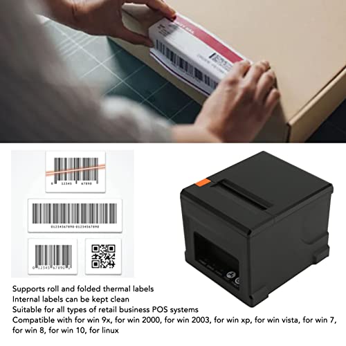Impressora Térmica, Porta USB Material ABS 80 Mm Impressora Térmica de Recibos 300 Mm/s para Varejo