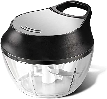 delka Manual Food Chopper with Stainless Steel Blades Food Processor for Vegetables, Meat, Poultry, Onions, Nuts and Lots More 500ml