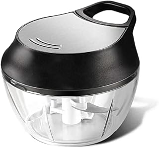 delka Manual Food Chopper with Stainless Steel Blades Food Processor for Vegetables, Meat, Poultry, Onions, Nuts and Lots More 500ml