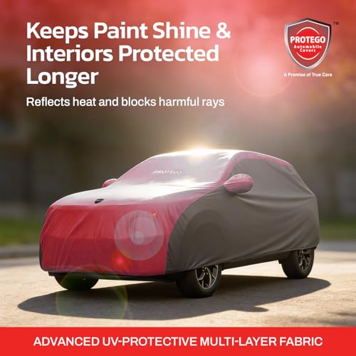 Image of PROTEGO Prime Series India's 1st Anti-Tear Car Cover for BMW X1 | Heavy-Duty, Custom Fit, All Weather Protection | 100% Waterproof, Windproof & Hail Resistant | 2-Year Warranty | Red + Black