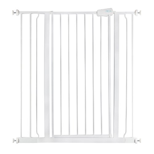 SafetotsExtra Tall Pet Gate, 94.3cm - 101.9cm, White, 104cm Tall, Pressure Fit Gate for Puppy and Dog Barrier, Easy Installation