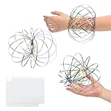 WEXFFU 2 Piezas Juguetes de Anillos, Anillos de Flujo Mágicos 3D Juguete Resorte Juguete Multisensorial Antiestrés con 2 Bolsa, Multisensorial Antiestrés para Adulto Niño Autismo