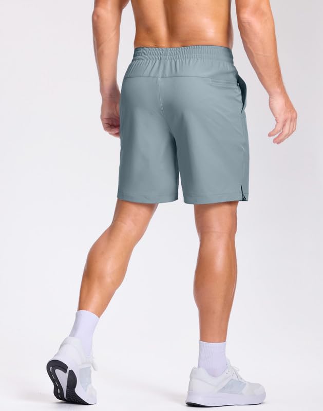 Image of GGJ Men's Lightweight Athletic Shorts with 2 Zipper Pockets 7 inch /9 inch /5 inch Gym Workout Running Quick Dry Tennis Shorts for Men
