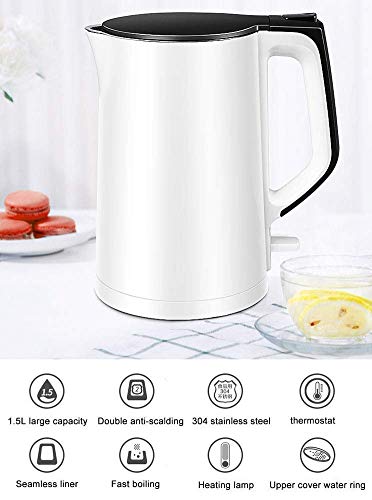 Hervidor eléctrico 1.5L acero inoxidable doble pared miniatura 7