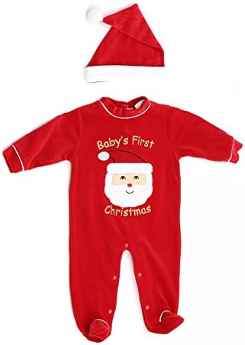Just Love Christmas Coverall for Baby & Infant with Matching Santa Hat