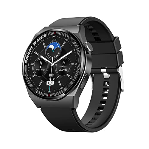 Multifunctional Talk Casual Smart Watch Rotation Button Bluetooth 4.0 Tft 1.28 Inch Full-Touch-Screen Metal Case Customize Interface Ip67 Waterproof Smart (Black) #TOP7