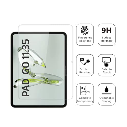 Image of newtechno Premium Tempered Glass for OnePlus Pad GO 11.35 inch Tempered Glass Screen Guard for OnePlus Pad GO 11.35 inch Anti-Scratch & Smudge Proof and Easy Installation