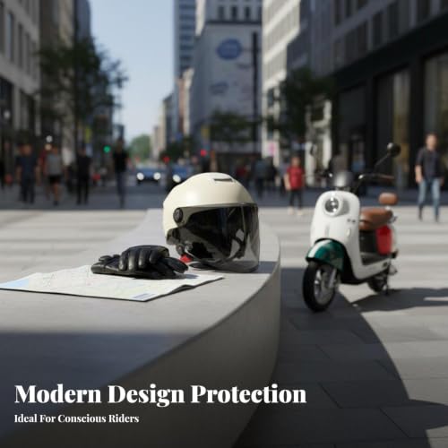 Image of Double Visor Helmet Sun Protection Electric Bike Helmet Breathable Guarding Headwear for Motorcyclists Riders, City Driving, Outdoor, Traveling Black Hd Lens