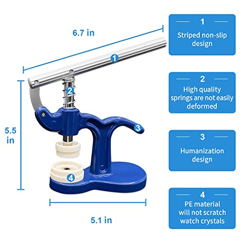 EasyTime Watch Repair Press Tool Set Watch Repair Kit 16pcs Suitable for Size 18mm to 50mm with Watch Case Open Pry Case Closer for Battery Replacement
