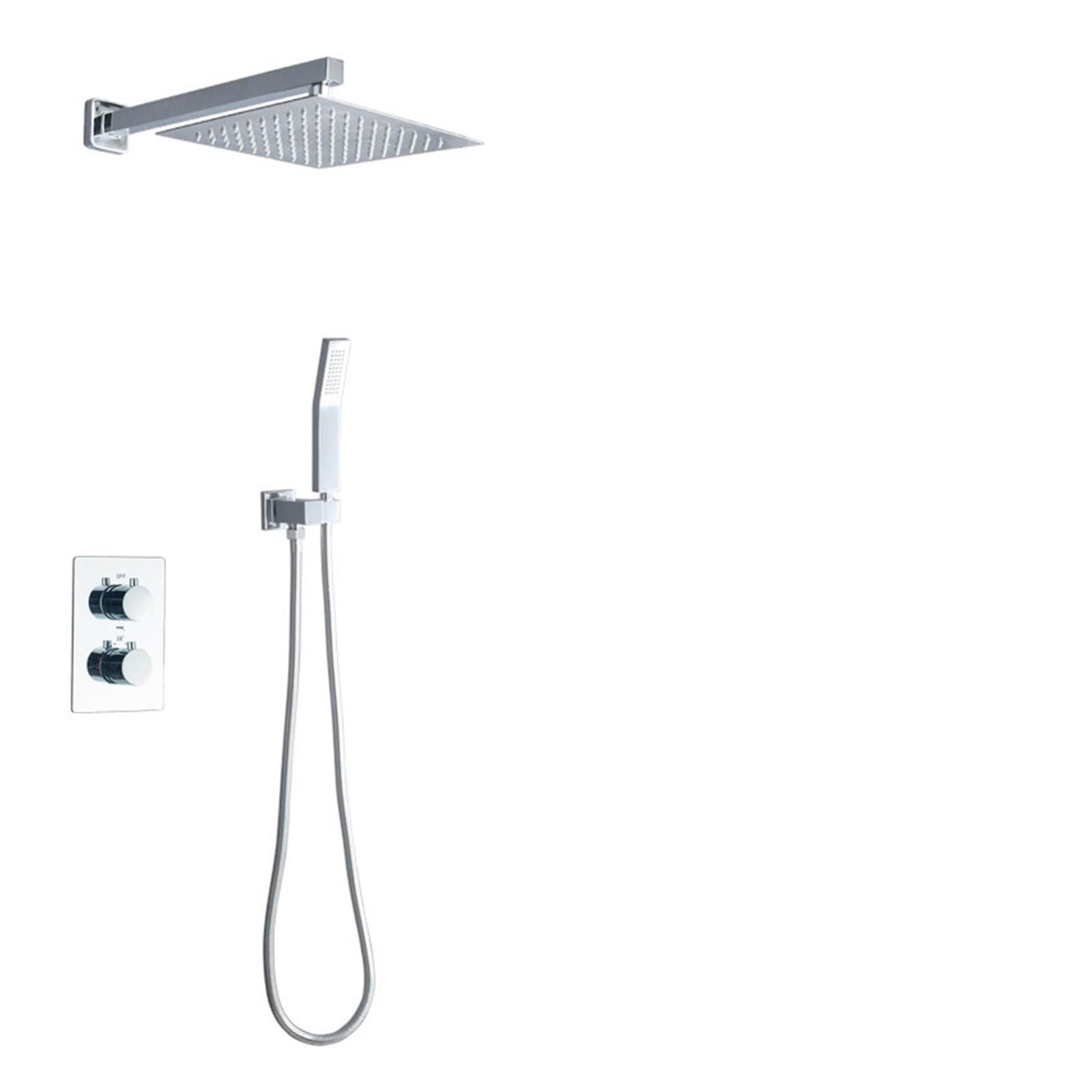 Douche murale intelligente à température constante avec pommeau de douche chrome 10 pouces
