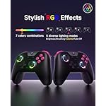 EasySMX X05 Controller PC mit 7 Farbe RGB Licht, Controller PC wireless mit Hall Joysticks & Hall Triggers, Bluetooth Controller für PC/Switch/Steam/Handy-Schwarz – Bild 2