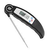 【AMPLIO RANGO DE TEMPERATURA】: De -50ºC a 300ºC (-58ºF a 572ºF), lo que hace que este termómetro alimentario sea ideal para barbacoas, freidoras de pavo, hacer pasteles, freír e incluso hacer queso y pan.