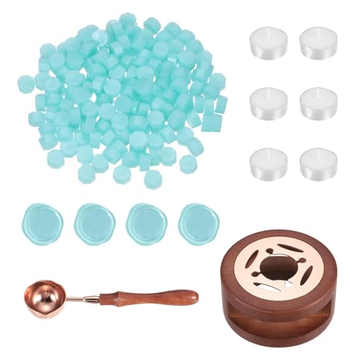 Kit de cachet de cire bleu clair pour personnaliser vos invitations et lettres