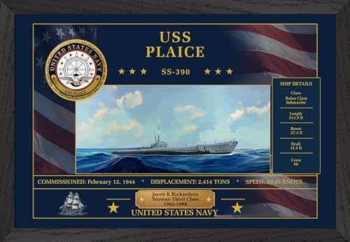 USS Plaice SS-390 Framed Personalized Art - 1693SS390P