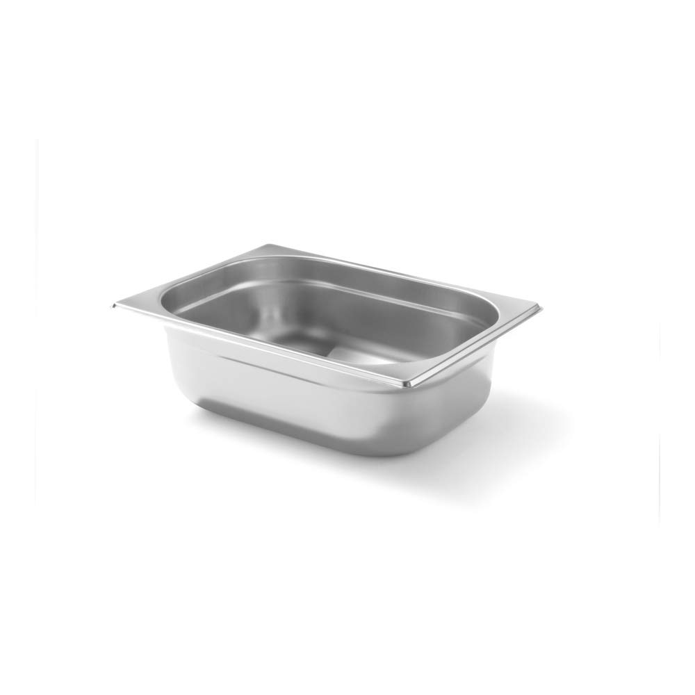 HENDI Contenitori per gastronomia, resistenti alle temperature da -40° a 300°C, adatti per stufe termiche, frigoriferi e congelatori, 6,5 l, GN 1/2, 325 x 265 x 100 mm, in acciaio inox, 12 pezzi