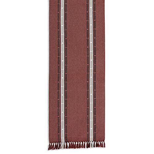 DII 14" x 108" Striped Cotton Dobby Table Runner, Dobby Clay, Table Runner, 14x108" - Image 2