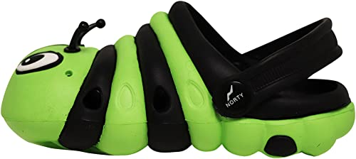 Image of NORTY Toddler Clogs - Fun Baby Clogs With Comfortable Back Strap - Caterpillar Shoes for Kids - Playful Bug Shoes