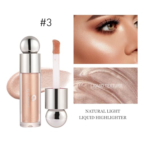 G G Colors Liquid Highlighter, Long Lasting Liquid Luminizer Shimmer Stick, Waterproof Smooth Highlight Face Illuminator, Natural Glossy Face Highlighter Makeup - Thumbnail 2