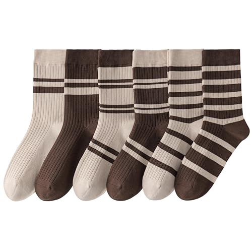 Image of MAGIARTE Womens Mini Crew Cotton Socks,6 Pairs
