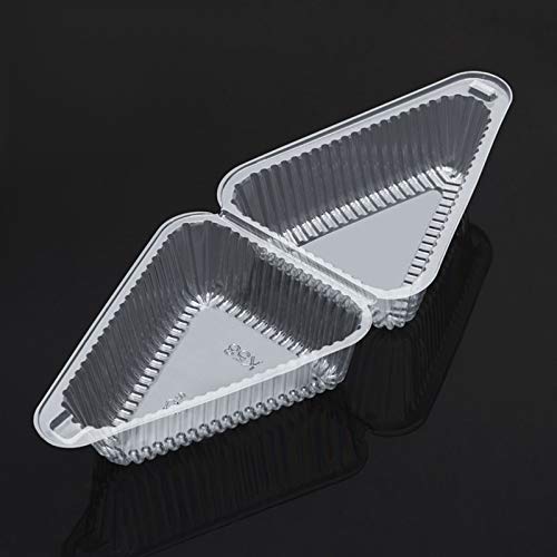 SCWBOEII 100 Plastic Pcs Hinged Deep Cheesecake Containers, Clear Plastic Cake Slice Take-out Container for Small Pies, Cakes,Vegetables,Fruit Salad