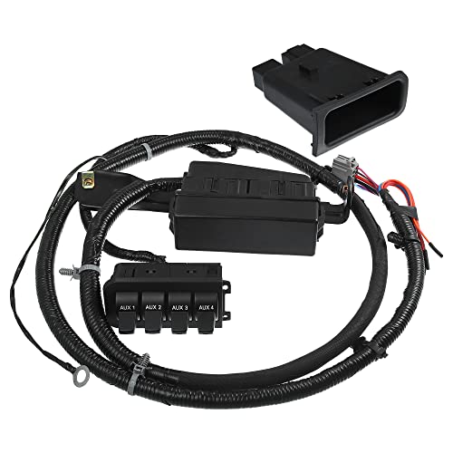X AUTOHAUX in-Dash Auxiliary Upfitter Switch Panel Kit for Ford F250 F350 F450 F550 Super Duty 2005 2006 2007 5C3Z-14A303-AA 5C3T-14A303-AJ Switch Box Wire Harness Wiring Jumper Kit Black