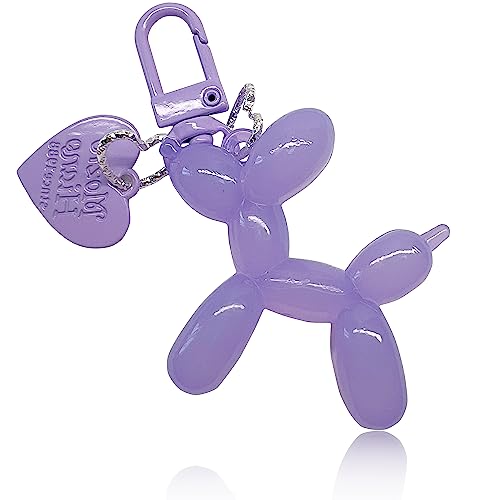 LAEKOU Jelly Balloon Dog Design Keychain for Women Cute Girls Key Chain Bag Charms Accessories for Car Purse Backpack