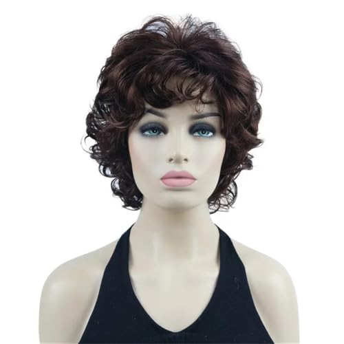 Women's Short Ash Blonde Soft Tousled Curly Full Wig 33